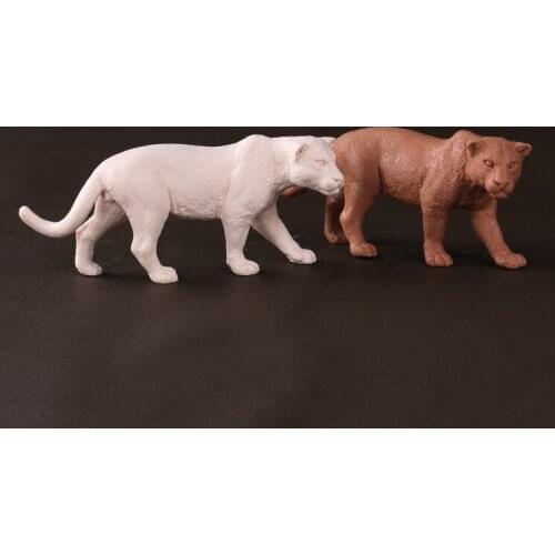 Pvc figure Simulation lion ornaments Unpainted white mold for diy 2pcs/set