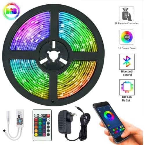 LED Light Strip luces Infrared Remote Control RGB 2835 5050 Flexible Lamp Tape Ribbon Diode For Festival Party TV Desk Bedroom