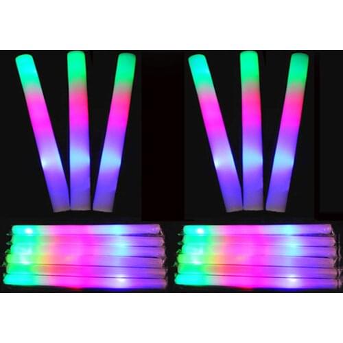 20pcs Birthday Party Grand Colorful Foam Sponge Glowsticks Glow Sticks Concert Party Club Cheer Supplies Chemical Light Stick