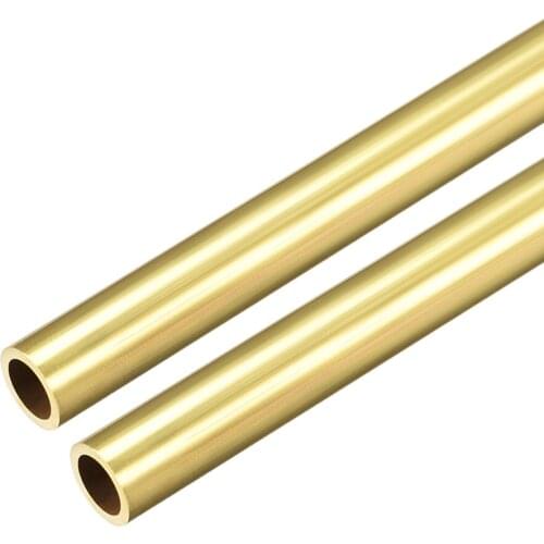 Uxcell Brass Round Tube 300mm Length 1mm Wall Thickness Seamless Straight Pipe Tubing 8.5mm OD 2Pcs