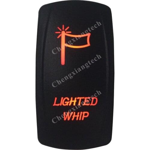 Marine Grade Waterproof IP66 LIGHTED WHIP Rocker Switch AMBER Led lamp 5 Pin ON/OFF SPST DC12V 24V