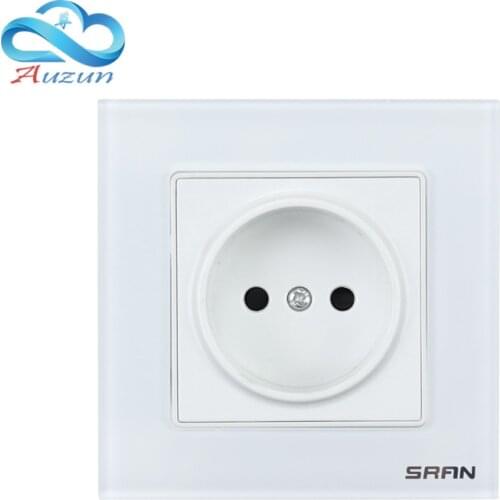 High quality European standard European wall wall export toughened glass socket panel 86 dark switch socket