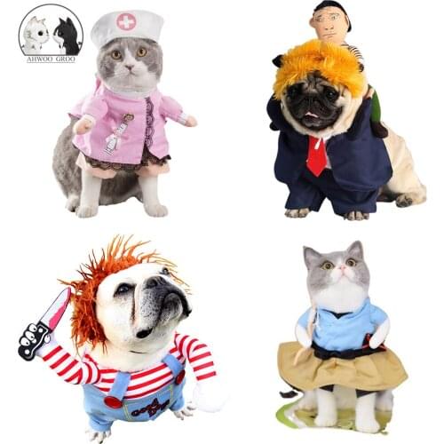 Funny Pet Cat Clothes Halloween Cosplay Set Dogs Costume Clothing Pet Dog Christmas Dressing Up Cat Festival Party Costume Suit