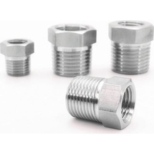 1/8" 1/4" 3/8" 1/2" 3/4" 1" BSP Male To Female Thread 304 Stainless Steel Reducer Hex Bushing Reducing Pipe Fitting Adapter