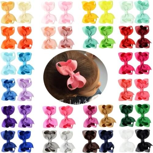 10pcs/lot 3 Inches Solid Color Grosgrain Ribbon Bows Toddler Hairpins Fashion Duckbill Clips DIY Clothing Decoration Photo Props