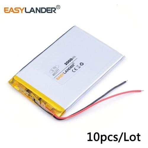10pcs /Lot 485377 2000mAh 3.7v lithium Li ion polymer rechargeable battery For MP3 MP4 GPS Digital Products andorid phone,toys