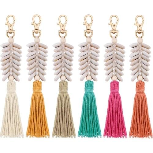 2020 New Style Ocean Wind Tassel Key Chain Fashion Conch Shells Handbag Pendant Handmade DIY Decoration keychains wholesale