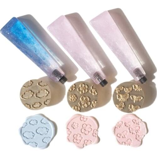 Custom Cloud Stamps Cherry Blossom Sakura Wax Seal Kit Sealing Beads Stamp Set Envelope Wedding Gifts Postcard Sets Tools