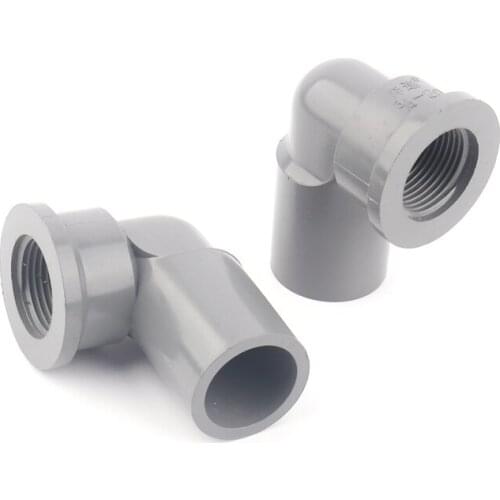 4pcs 20 25 32mm To 1/2" 3/4" 1" Female Thread PVC Elbow Joint Lengthen Widen Aquarium Fish Tank Plumbing Water Supply Connector