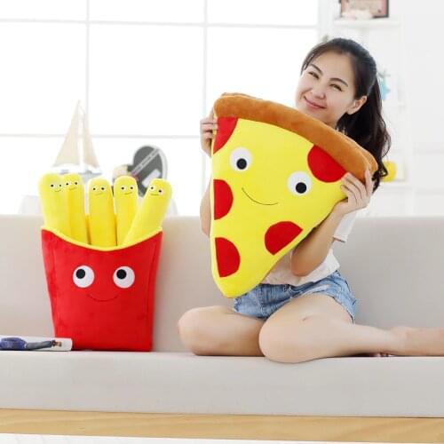 50cm Creative Simulation Pizza and Chips Plush Pillow Staffed Soft Funny Plush Toys Festival Decor Sofa Cushion Birthday Gift