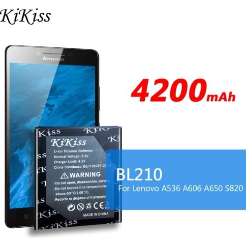 Original KiKiss BL210 Cellphone Batteria for Lenovo A536 A606 S820 S820E A750E A770E A656 A766 A658T S650 Phone Replace battery