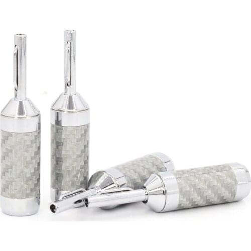 BA1409 Carbon Fiber Rhodium Plated Banana Jack For Speaker Cable
