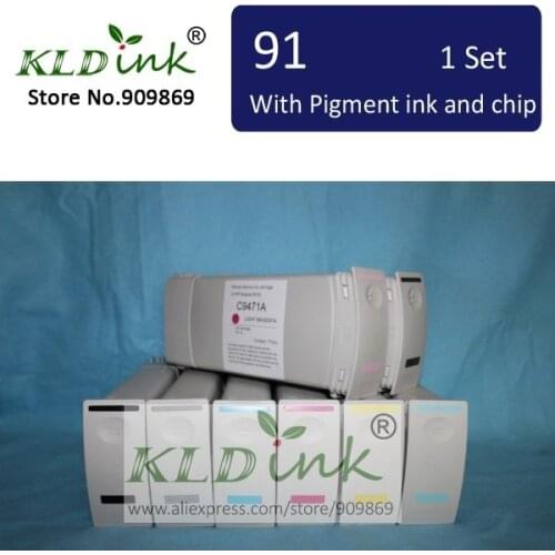 [KLD Ink] Compatible HP91 C9464A C9465A C9466A C9467A C9468A C9469A C9470A C9471A Pigment ink cartridge for Designjet Z6100