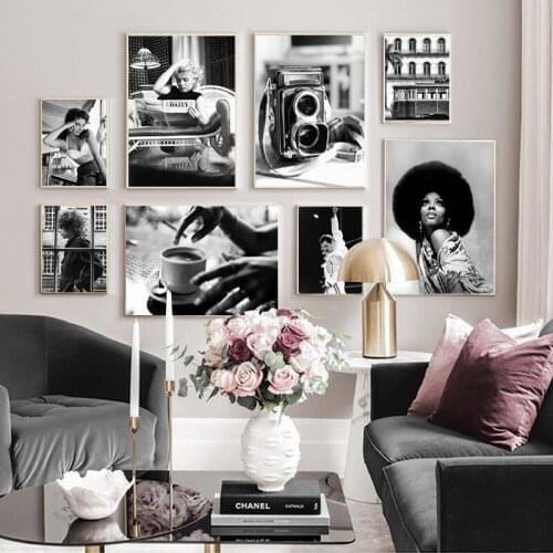 Black And White Sexy Woman Canvas Decoration Picture Wall Photos Poster For Living Room Bedroom Wall Decor