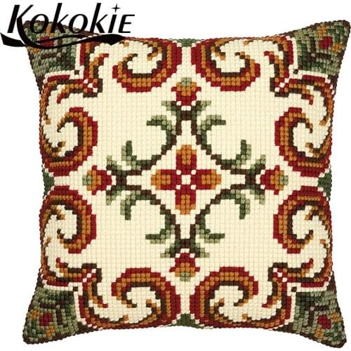 Diy embroidered mats Mandala cross stitch set sales handicraft embroidery needlework set throw pillow case fabric pillowcase