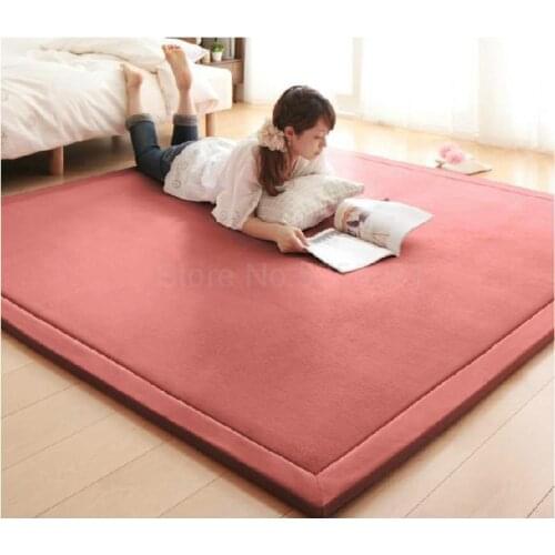 Household thick tatami mat coral fleece bedroom living room carpet bed cartoon children baby crawling mat