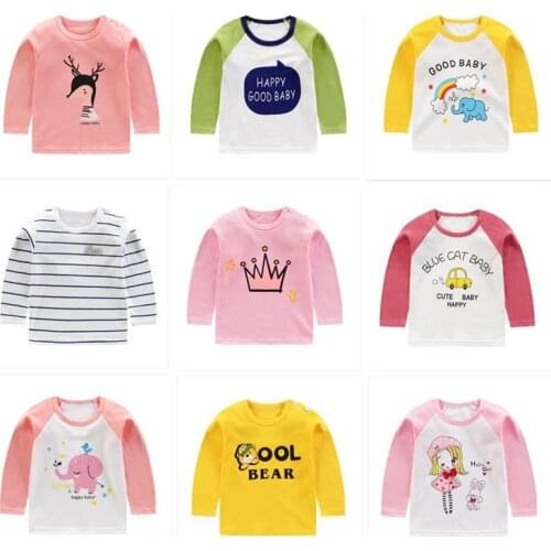 Baby Girl Cute Clothes Infant Girls Cartoon Long Sleeve T Shirts Children Cotton Clothing Toddler Cotton Tee Kids Fashion Outfit