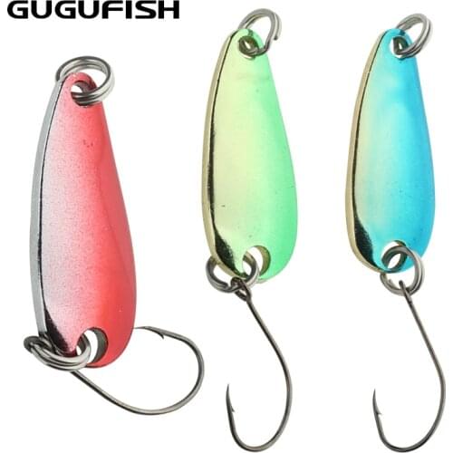 GUGUFISH 10PCS Tricolor Fishing Lures Fishhooks Wobbler Spinner Baits Spoons Artificial Bass Hard Sequin Paillette Metal Tackle