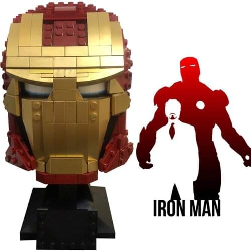 Superhero Iron man Helmet Building Blocks Bricks Toys For children Boy Gifts 50015