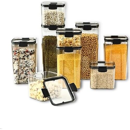 1300/1800ml Plastic Food Containers Kitchen Refrigerator Noodle Box Multigrain Storage Tank Stackable Dry Spaghetti Sealed jars