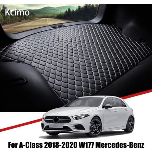 Leather Car Trunk Mat Benz Carpet Tail Cargo Liner For Mercedes Benz A Class 2018 2019 2020 Trunk Boot Mat Rear V177 Liners Pad