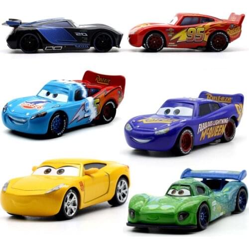 19 Style Disney Pixar Cars 3 Lightning McQueen Jackson Storm Dinoco Cruz Ramirez 1:55 Diecast Metal Toys Model Car Birthday Gift