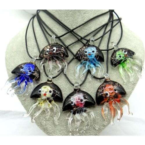 Fashion Quartz Crystal Multi-color Colored Glaze Glass Loose Charm octopus Pendant Jewelry Making Necklace Accessories Wholesale