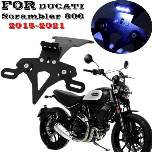 Motorcycle LED Light License Number Plate Frame Holder Bracket Tail Tidy Fender Eliminator For DUCATI Scrambler 800 2015-2021