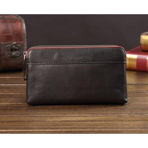Genuine Leather Men Wallets for Credit Card Holder Clutch Male bags Coin Purse Male Long Wallets Purses Wristlets handbags