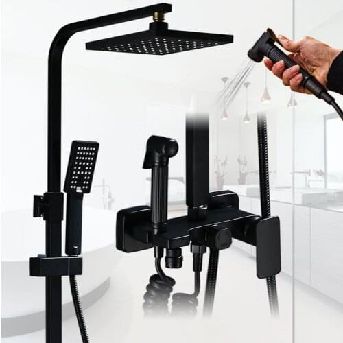 New Bathroom Shower Head Full Copper Multi Function Shower Head Shower Set Stylish Household Pressurized Shower Bathroom Set