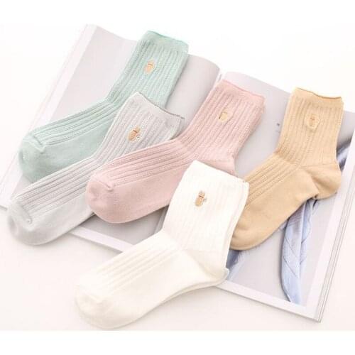Summer Spring Autumn Cotton Womens Socks Short Outdoor Casual Solid Color Ankle Socks Girls White Black Cute Socks Female