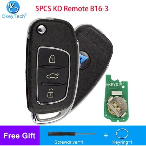 OkeyTech 5pcs/lot KEYDIY B16 Universal KD Remote Car Key B16-3 B-Series For Mini KD900 KD900+URG200 Key Programmer 3 Button Key