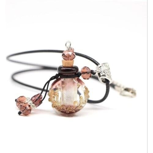 1PCS Murano Glass Necklaces Fragrance Pendants Lampwork Glass Perfume Pendants Perfume Vials Gift for women