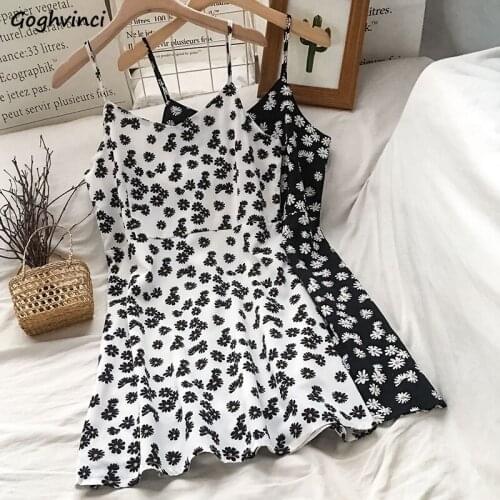 Sleeveless Dress Women Floral Summer Mini Korean Fashion Design Sweet Harajuku All-match New Streetwear Simple White Dresses Ins