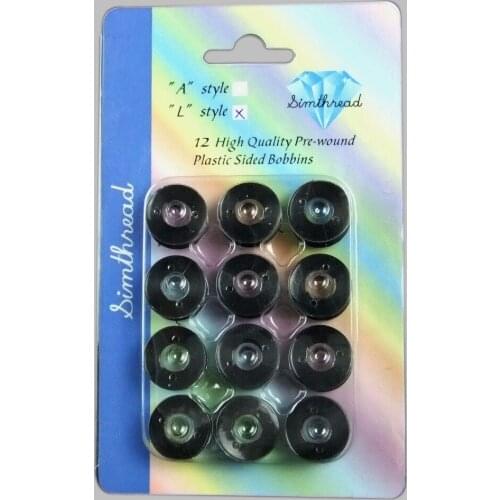 Polyester Pre-Wound Sewing Embroidery Machine Bobbin Thread Filament 135m *12 /Kit with Delicate Storage Box ,75D/2, Black