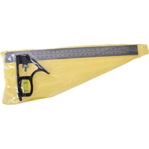 Adjustable Sliding Combination Square Ruler Level Measuring Tool 300mm (12")