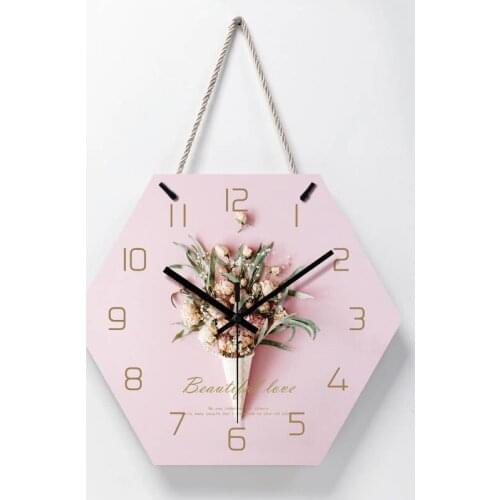 Pink Girls Wall Clock Modern Design Minimalist Decor Wall Clock Living Room Watch Wall Horloge Home Decoration Accessories 50WC