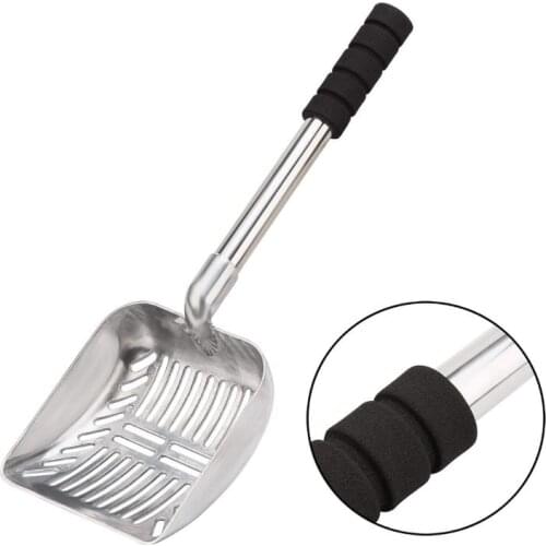 Detachable Metal Cat Litter Scoop Deep Shovel Non-Slip Foam Grip Long Handle Sifter Dog Kitty Pooper Scooper Pet Supplies C42