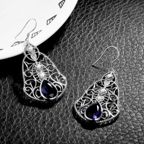 Silver chakra Dangle Earrings