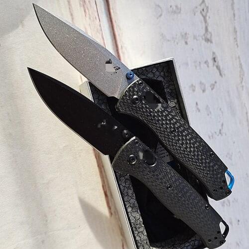 JUFULE Real D2 Blade 535BK 535-3 Carbon Fiber Handle Folding Pocket Survival EDC Tool Kitchen Camping Hunt Utility Outdoor Knife