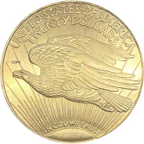 United States of America 20 Dollars Saint-Gaudens Double Eagle with motto 1925 D 1925 S Brass Metal Copy Coin
