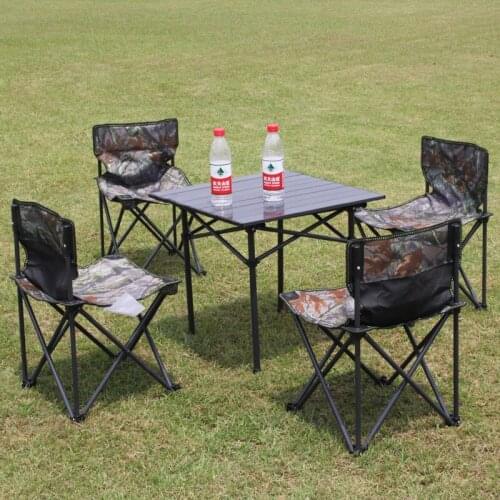 Oxford Cloth Outdoor Chair Folding Table Camping Aluminum Alloy Picnic Table Waterproof Durable Alloy Folding Table Desk