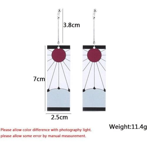 Trend Of Ghost Slaying Blade Earrings Stove Door Tanjirou The Same Sun Earrings Butterfly Ninja Two-Dimensional Animation