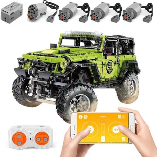 In Stock High-Tech Series RC Wrangler Rubico Adventure Off-Road Vehicle Model 2343pcs Building Blocks Bricks DIY Toys