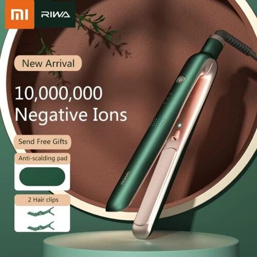 Xiaomi RIWA Negative Ions Hair Straightener 2 In 1 Flat Iron 3-Gear Temperature Curling Irons Salon Styling Tools 220V Curler