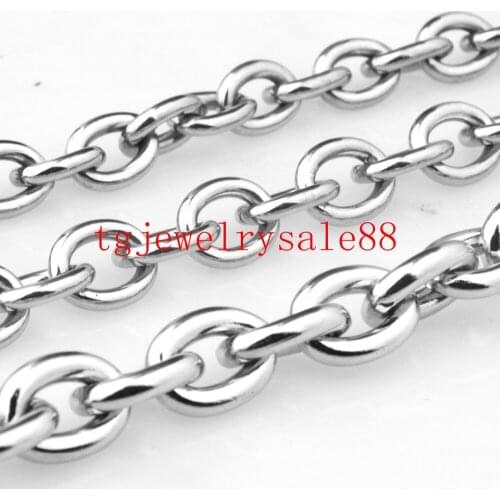 High Polishing Silver Color 11/13/15mm Wide Stainless Steel O Word Link Chain Bracelet/Necklace For Cool Men Jewelry 7-40"