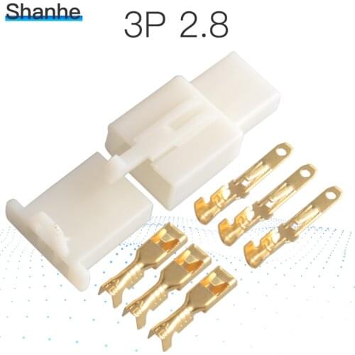 1set 3Pin Way Car Waterproof Electrical 2.8mm Connector Plug