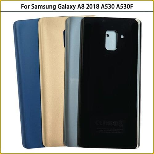 10pcs For Samsung Galaxy A8 2018 A530 A530F SM-A530F Battery Back Cover Rear Door 3D Glass Panel Housing Case Sticker Replace