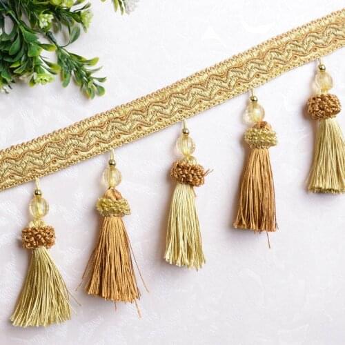 12yards/lot Strewberry Beaded Fringe Lace Curtain Tassel Trim And Ribbon Crystal For Sewing Curtain Accessories Lace Decoration