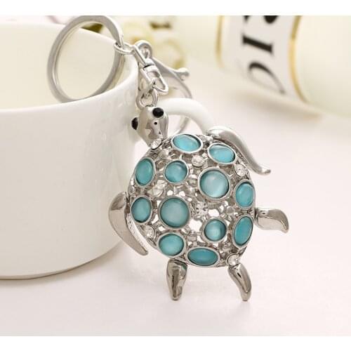 2020 Tinykenro New Hot Rhinestone Super Cute Cat Eye Hollow Turtle Bag Wallet Keychain